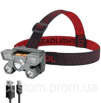 Налобний ліхтарик 5 LED 4 режими 2220611257 фото