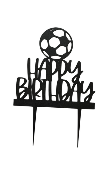 Топпер для торта мяч Happy Birthday черный 695 фото